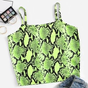 Lime Snakeprint Cami Top